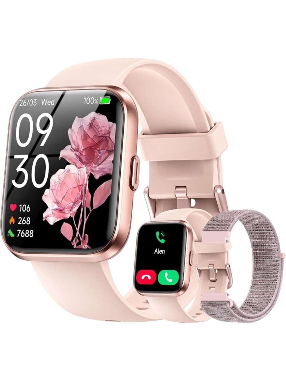 Stylish 1.85" HD Smart Watch for Women - Fitness Tracker, Calls, Messages, 120